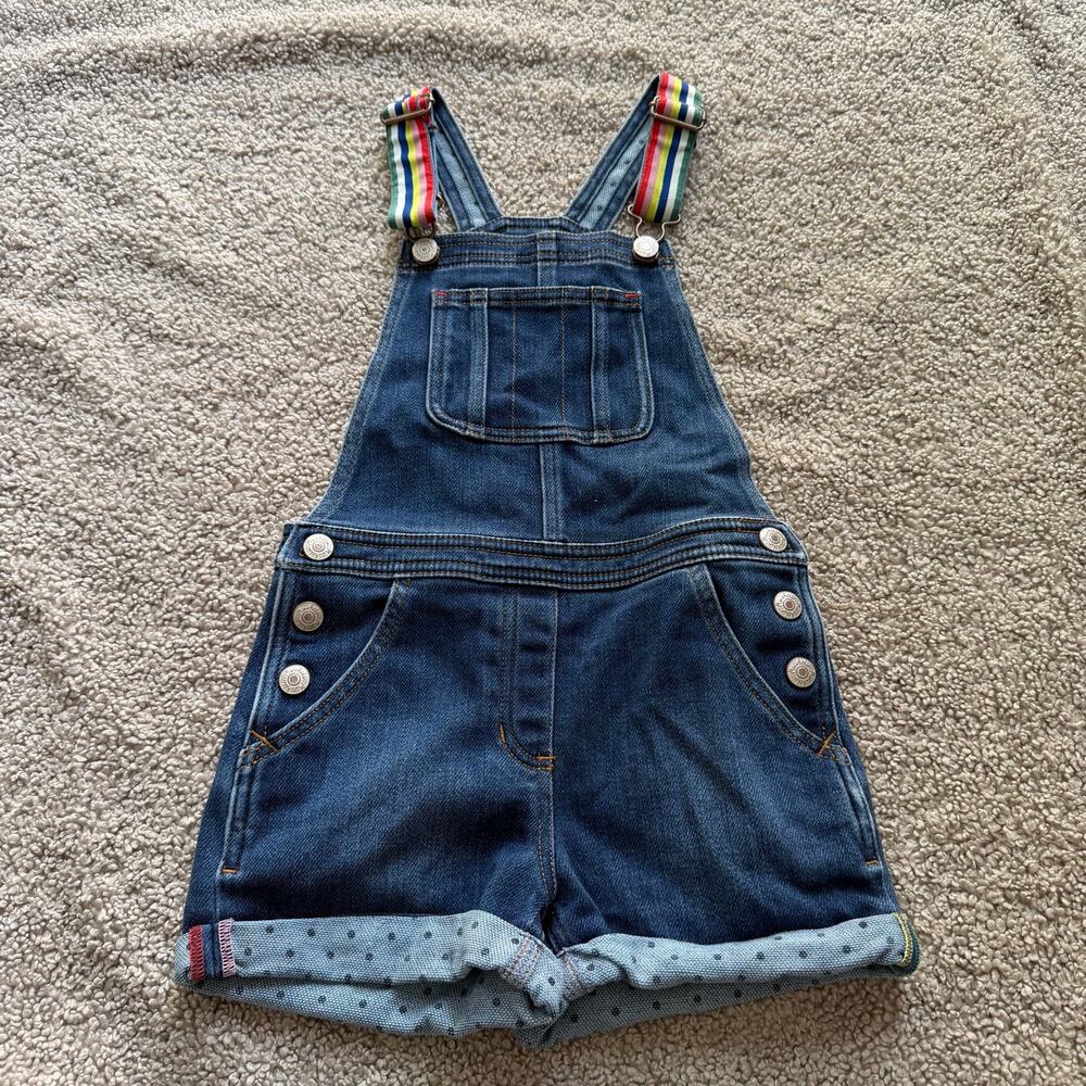 Mini Boden Dungarees Denim Short Overalls Rainbow Size 6-7Y / 122 cm